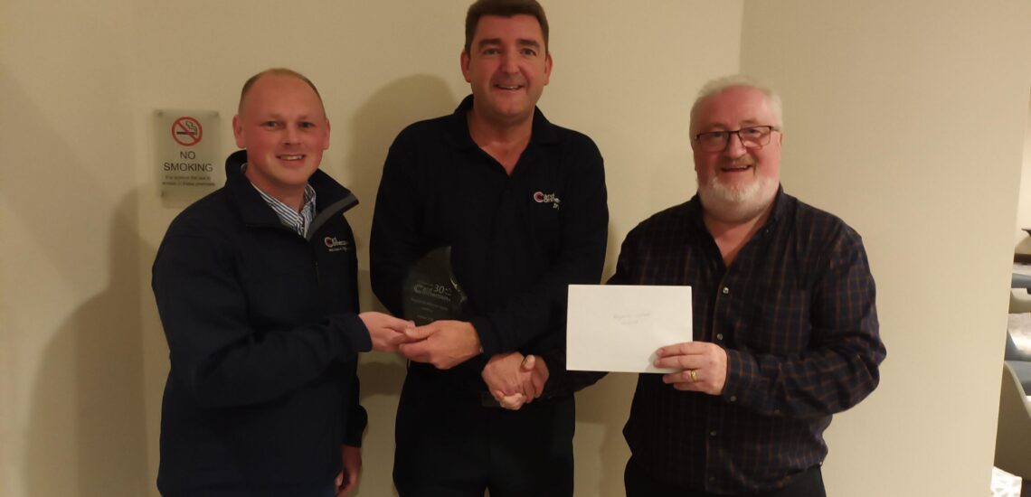 Gabe Peter receiving award